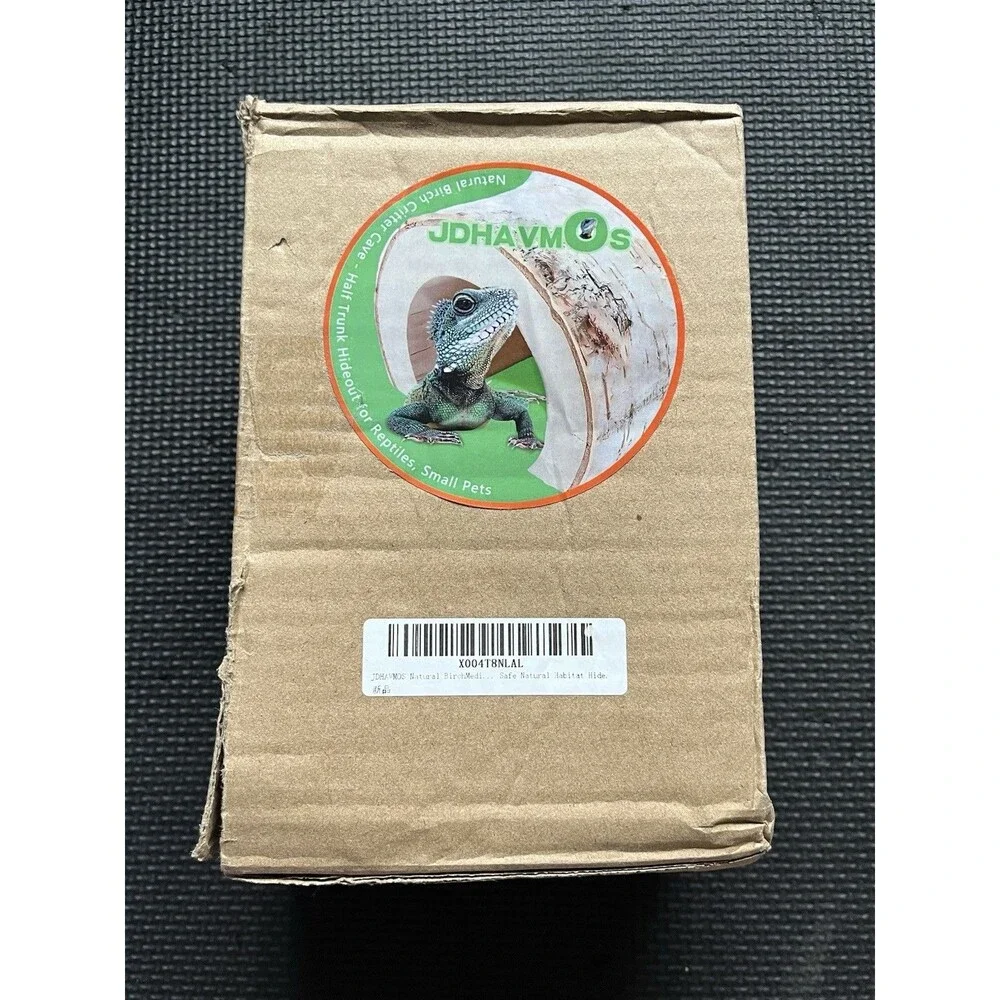 JDHA VMOS Natural Birch Critter Cave Half Trunk Hideout For Reptiles 8